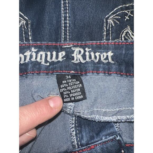 Antique Rivet Womens 34 With Rhinestone Trim Western Sparkle Y2K VTG Feminine - Picture 9 of 9